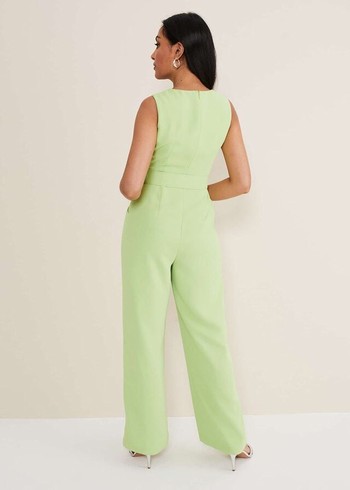 Phase Eight Petite Lissia Wide Leg Jumpsuit Green Australia | XT9874056